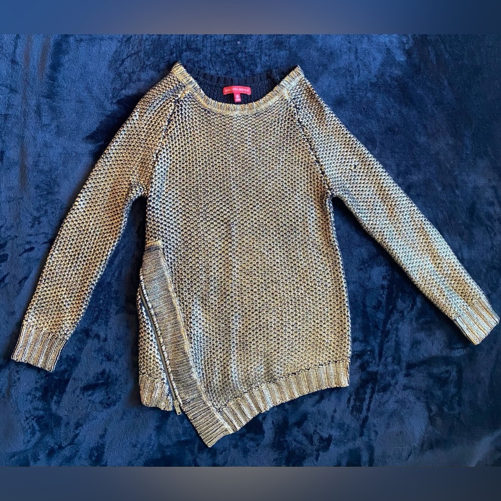 Saks Fifth Avenue Women’s Gold Knitted Sweater With Side Zip